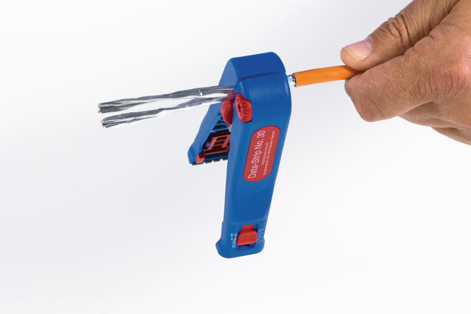 Data-Strip No. 30 | for skinning and stripping data and network cables I incl. side cutter I Working range 4.0 - 10 mm Ø