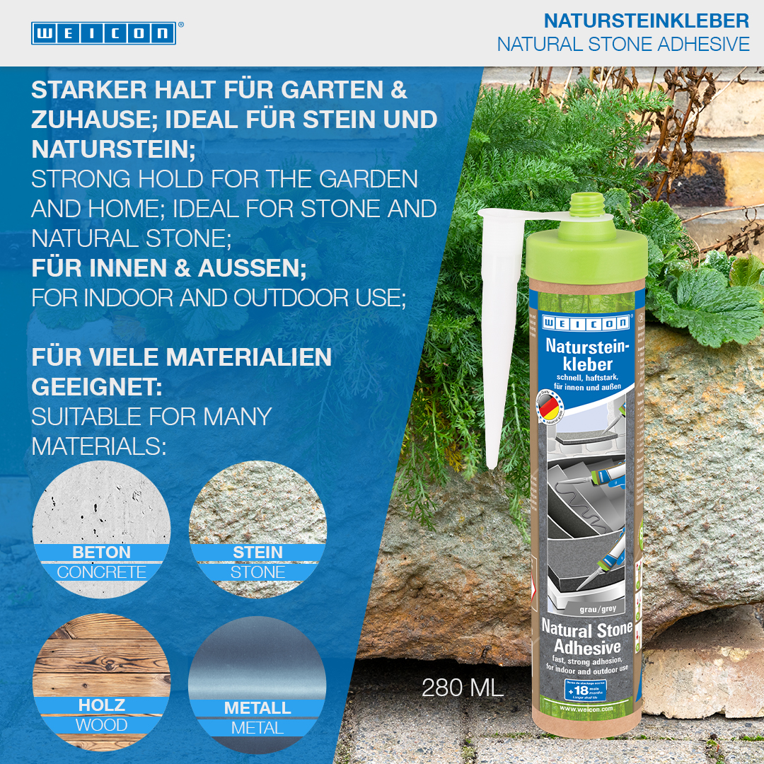 WEICON Natursteinkleber | für die Montage von Naturstein, Stein und Keramik