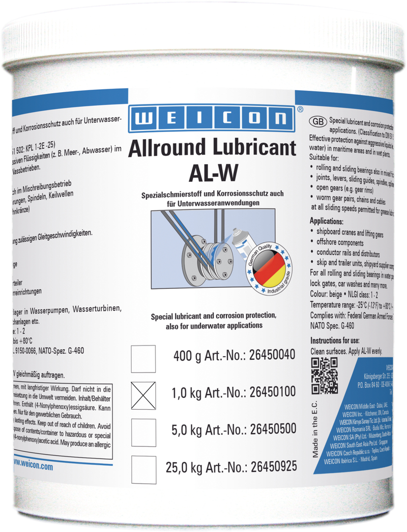 AL-W High-Performance Grease | Special lubricant also for underwater applications AL-W High-Performance Grease | Special lubricant also for underwater applications