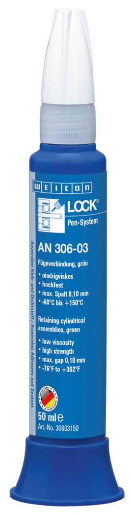 WEICONLOCK® AN 306-03 Retaining Cylindrical
Assemblies | for bearings, shafts and bushes, high strength, low viscosity