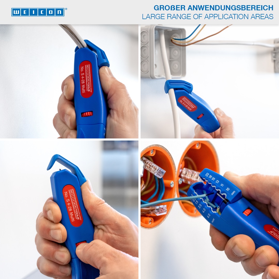 Kabelmesser No. S 4-28 Multi | mit integrierter Abisolierfunktion von 0,5 - 6,0 mm²  | Arbeitsbereich 4 - 28 mm Ø