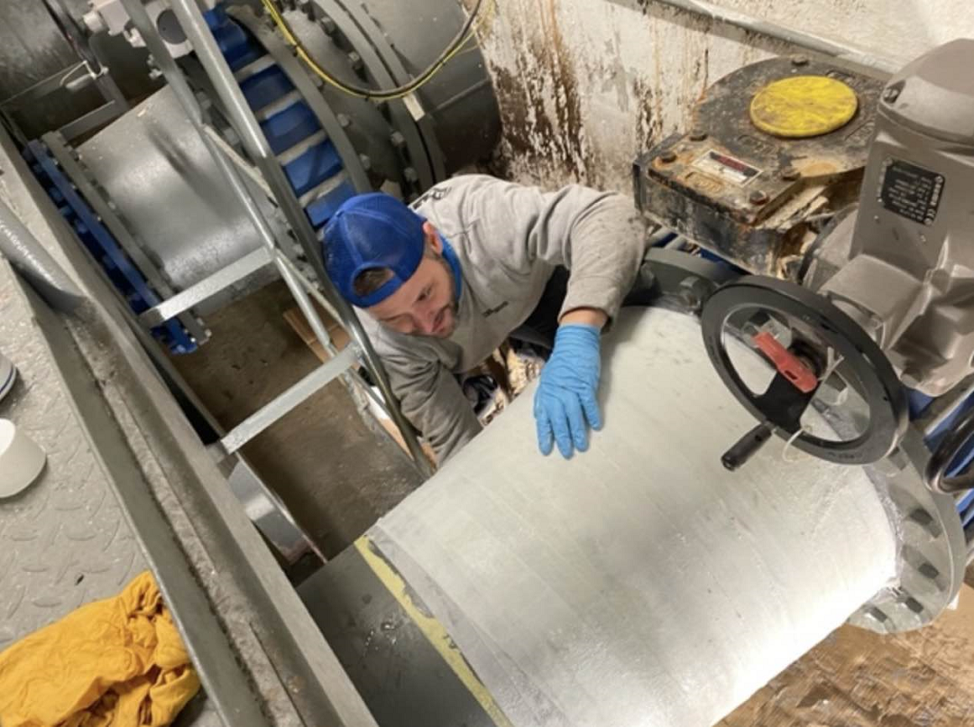 industrial, machinery, metallic, work gloves, man in workshop