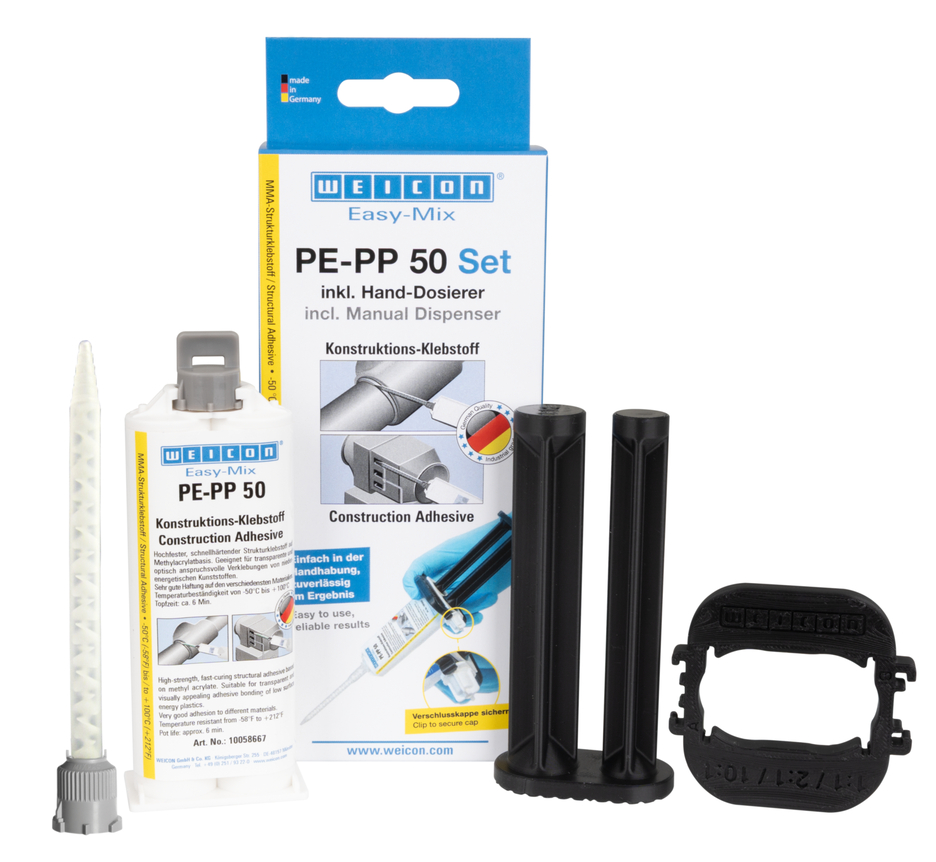 Easy-Mix PE-PP 50 | Konstruktions-Klebstoff auf Methylacrylatbasis für spezielle Kunststoffe