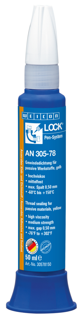 WEICONLOCK® AN 305-78 Rohr- und Gewindedichtung | für passive Werkstoffe, mittelfest, mit Trinkwasserzulassung WEICONLOCK® AN 305-78 Rohr- und Gewindedichtung | für passive Werkstoffe, mittelfest, mit Trinkwasserzulassung