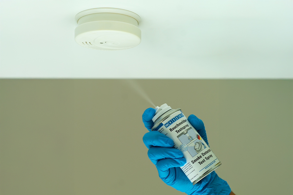 Rauchmelder-Testspray Anwendungsbild