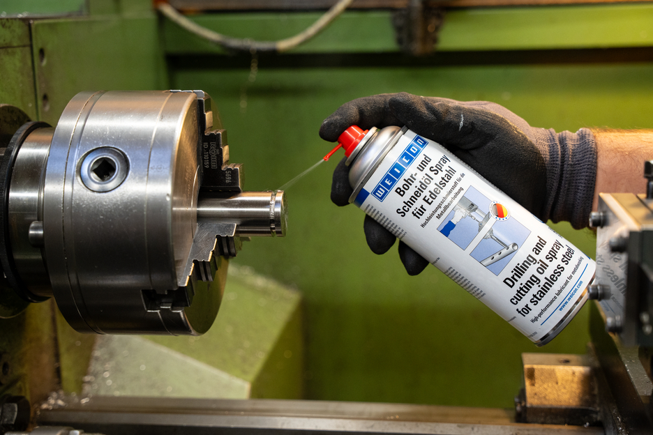WEICON Bohr- und Schneidöl Spray für Edelstahl | Hochleistungsschmierstoff für die Metallbearbeitung