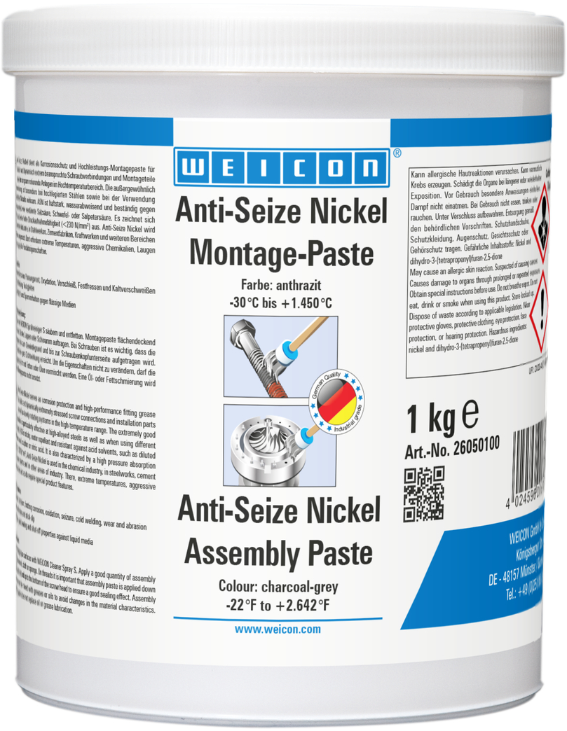 Anti-Seize Nickel Montagepaste | Schmier- und Trennmittelpaste hochtemperaturbeständig Anti-Seize Nickel Montagepaste | Schmier- und Trennmittelpaste hochtemperaturbeständig