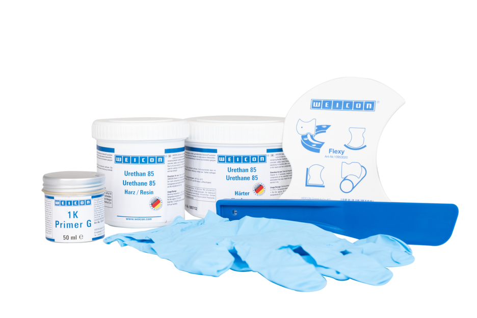 Belt Repair-Kit | Polyurea Reparatur- und Beschichtungsmasse für Oberflächen aus Gummi, Arbeitspackung Belt Repair-Kit | Polyurea Reparatur- und Beschichtungsmasse für Oberflächen aus Gummi, Arbeitspackung