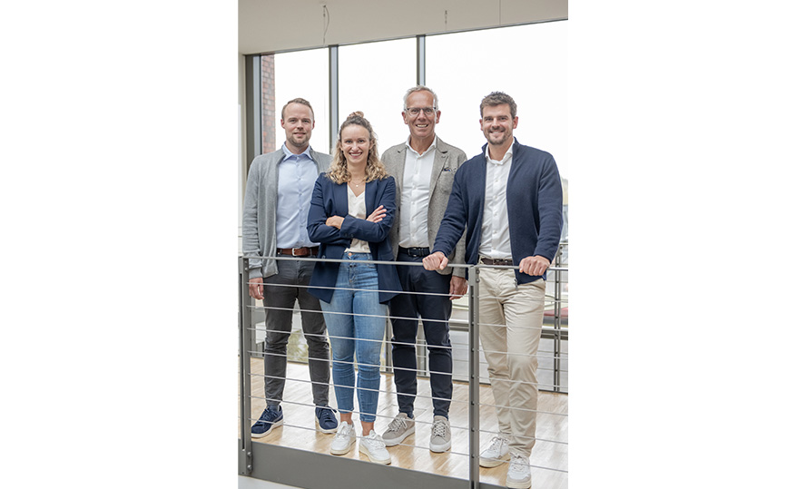 Weicon Geschäftsführung von links mit Sascha Beilmann, Ann-Katrin Weidling, Ralph Weidling und Patrick Jennings
